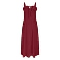 thumbnail image 6 of Womens Bustier Corset Dress Summer Casual with Slit Spaghetti Strap Formal Midi Flowy Dresses, 6 of 7