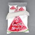 thumbnail image 2 of Ambesonne Fitness Bedding Set 3 Pcs, Watercolor Summer Fruit, Twin XL, Multicolor, 2 of 3
