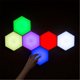 thumbnail image 3 of Luz colorida de pared hexagonal con control remoto de 10 piezas, luces sensibles al tacto modulares con alimentación USB, luz nocturna LED de ensamblaje de geometría creativa, 3 of 5