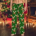 thumbnail image 2 of Mens Pajama Pants Pj Pants Pyjamas Casual Pockets Trousers Fashion Christmas Print Cute Casual Pajama Bottoms Sleep Pants Dark Green S, 2 of 4