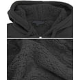 thumbnail image 3 of Men's Athletic California Sherpa Fleece Lined Cali Zip Up Hoodie Jacket (Black Charcoal, L), 3 of 4