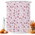 thumbnail image 2 of Pink Pumpkins Fall Shower Curtains for Bathroom, Autumn Thanksgiving Botanical Pink Waterproof Fabric Shower Curtain, Decorative Bathroom Curtain for Bathtub, 72"x84", No Hooks Included, 2 of 9