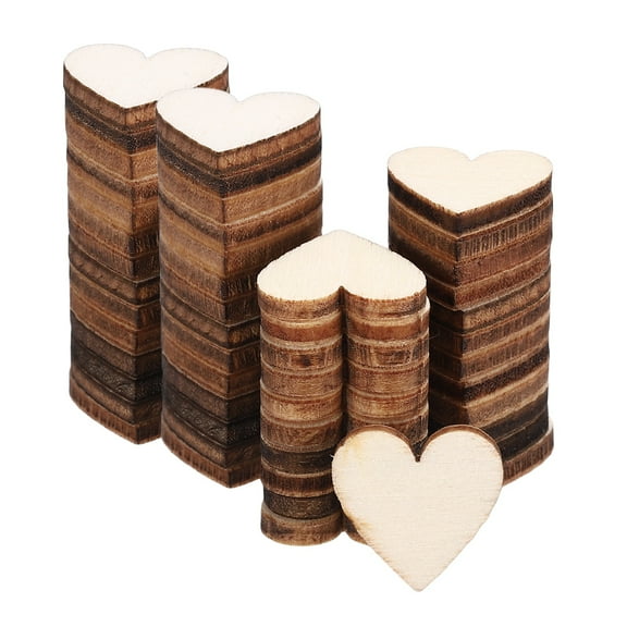 15mm Wooden Hearts, 100 Pack Unfinished Wood Hearts Blank Wooden Cutouts