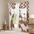 thumbnail image 3 of Manfei Cowboy Tribal Blackout Curtains Set of 2 (52x84 Each),Retro Rustic Horseshoe Window Curtains,Cute Cow Pattern Curtains and Drapes For Boys Teens,Breathable Home Decor, 3 of 6
