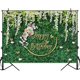 thumbnail image 2 of Happy Birthday Backdrop Green Grass and Flowers Wreath Photography Background Women Girls Greenery Leaves Birthday Decorations Party Photoshoot Backdr, 2 of 3