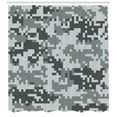 thumbnail image 3 of Ambesonne Camo Shower Curtain, Pixel Effect Digital Grey, 69"Wx70"L, Grey Pale Grey Grey, 3 of 3