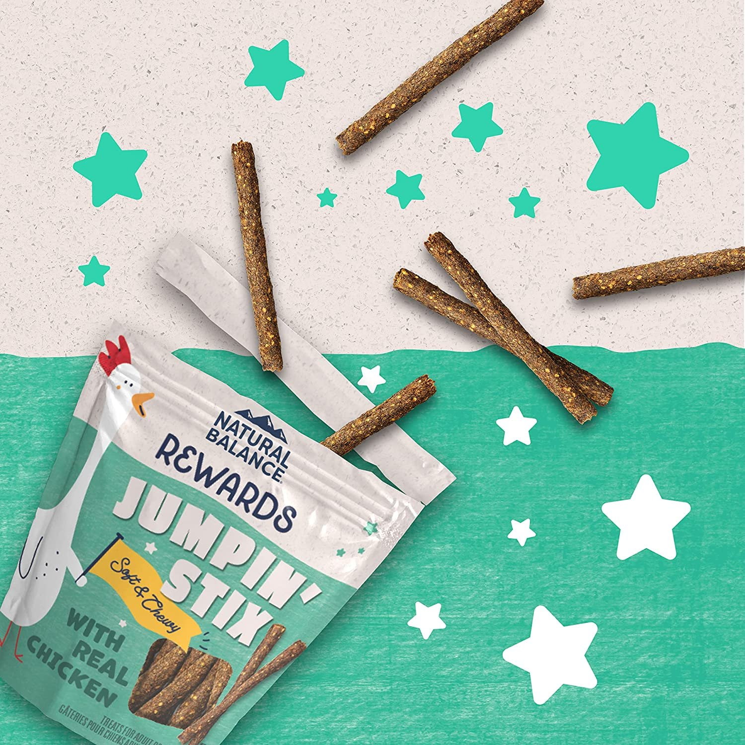 Natural Balance Pet Foods Rewards Jumpin' Stix Dog Treats Chicken, 10 oz