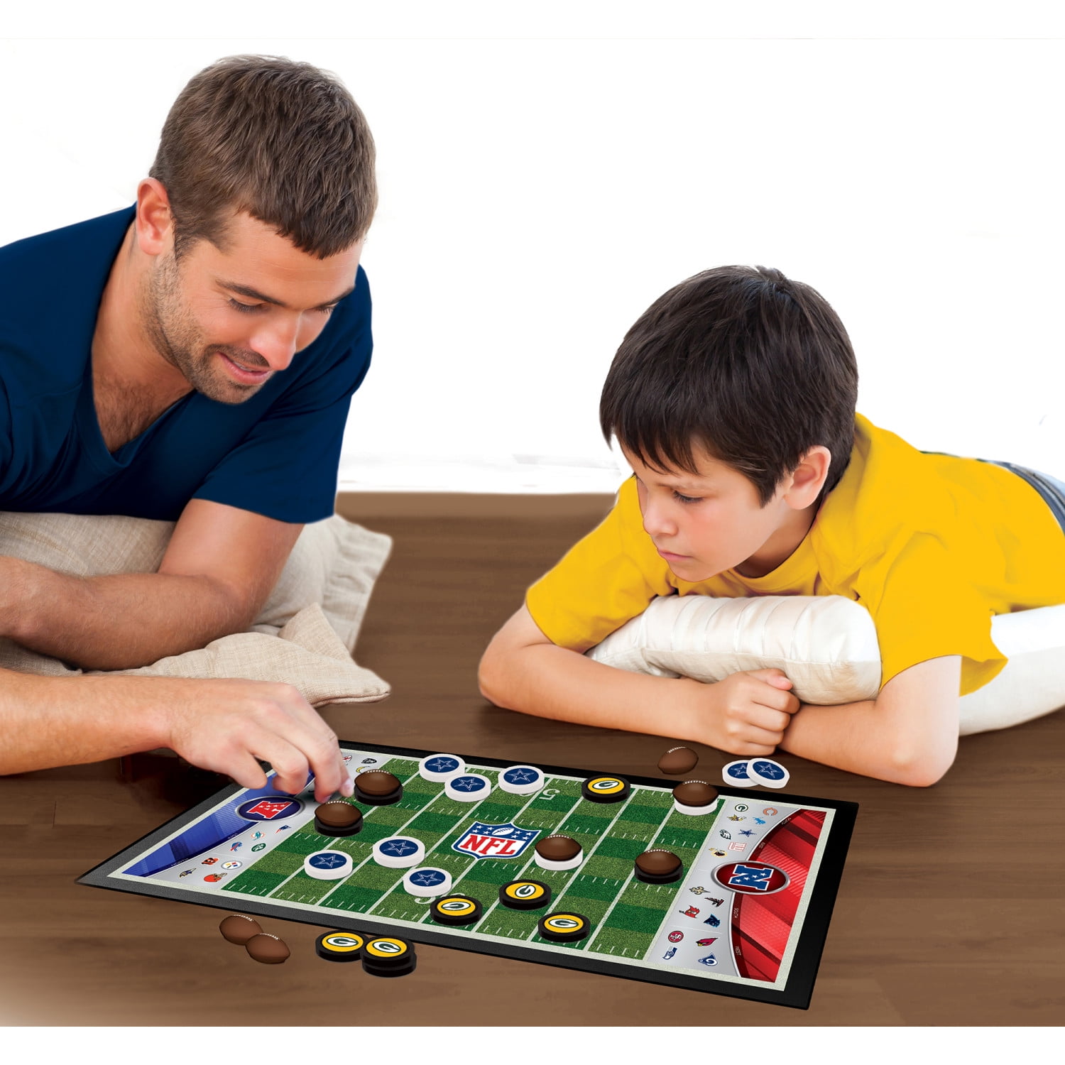 MasterPieces Officially licensed NFL League-NFL Checkers Board Game for Families and Kids ages 6 and Up