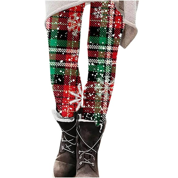 GuangCheng Womens Christmas Leggings Soft Comfy High Elastic Waisted Full Length Printed Yoga Pants Tight Workout Trousers