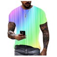 thumbnail image 1 of Nouveau T-Shirt d'Été Cool à Rayures Laser pour Hommes Imprimé 3d Manches Courtes Tendance Mode Grande Taille Col Rond, 1 of 5