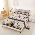 thumbnail image 2 of Manfei Spooky Ghost Pattern King Sheets,Halloween Theme Black Cat Bedding,4pcs,1 Flat Sheet,1 Fitted Sheet and 2 Pillowcases, 2 of 6