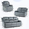thumbnail image 5 of Bonzy Home Manual Recliner Sofa Set — 3-Piece Reclining Couch Set (1 Recliner, Loveseat & 3-Seat Sofa), Gray, 5 of 7