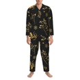 thumbnail image 3 of Balery Christmas Gold Deers1 Pijama para Hombre de Dos Piezas con Manga Larga, Conjunto de Dormir y Descanso Suave con Bolsillos-Small, 3 of 7