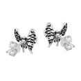 thumbnail image 2 of AeraVida Wild and Magical Detailed Petite Butterfly Sterling Silver Stud Earrings, 2 of 5