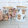 thumbnail image 7 of Sip-Sip Hooray! 40oz Highland Cow & Cactus Glass Tumbler – Cute Cup with Handle, Lid & Straw, Highland Cow Lover Gift, Reusable Aesthetic Drinkware, 7 of 7