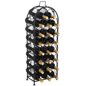 Gymax 32 Bottle Wine Rack Metal Storage Display Liquor Cabinet W