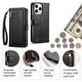 thumbnail image 2 of for Motorola Moto G34/G45 Phone Case Vintage Pebbled Soft PU Leather Wallet Handbag Magnetic Flip Cover, Multiple Card Holder Slot, Detachable Crossbody Lanyard + Wrist Strap, Makeup Mirror, 2 of 9