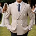 thumbnail image 2 of Jerdar Man Solid Color Fashion Lapel Casual Pocket Double-breasted Suit Coat Mens Jackets Casual Stylish, 2 of 2