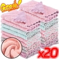 thumbnail image 2 of 20/1 piezas de toalla de microfibra de doble capa, paños de limpieza de vellón de coral súper absorbentes, paños de cocina antiadherentes, paños de cocina, trapo para fregar, 2 of 5