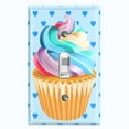 thumbnail image 1 of Metal Light Switch Plate Cover Rainbow Cupcake Baby Blue Heart Wallpaper CAK029, 1 of 13