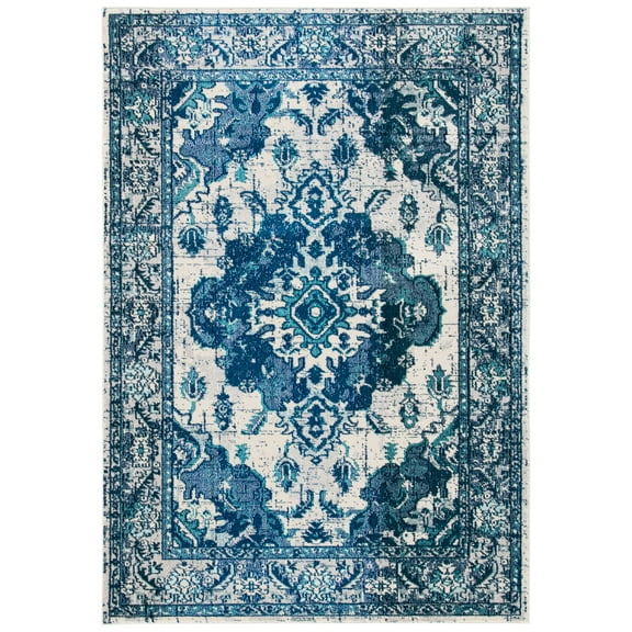 SAFAVIEH Monaco Toria Oriental Area Rug, Ivory/Blue, 5'1" x 7'7"