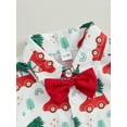 thumbnail image 6 of Suealasg Little Boys Christmas Gentlemen Outfits 6M 1T 2T 3T 4T Car Tree Print Short Sleeve Button Shirt + Shorts Set 2Pcs Casual Summer Clothes for Toddler Boys, 6 of 7