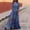 01 Blue, variant on Dresses for Women Plus Size Women Half Sleeve Striped Multicolor Loose Button Bohe Beach Long Robe Dress