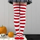 thumbnail image 4 of Calcetines a rayas Medias largas sobre calcetines hasta blanco rojo Yuyangstore Calcetines de patrón de rayas, 4 of 7