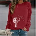 thumbnail image 1 of Hot Eaby Women's Sweater Round Neck Casual Loose Pullover Printed Long-Sleeved T-Shirt, 1 of 2