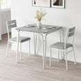 thumbnail image 3 of Dining Table for 2, Small Table and Chairs Set of 2, Square Dinette Set for 2, 3Pcs Kitchen & Dining Room Sets for Small Space (White, Table with 2 Upholstered Chairs), 3 of 7