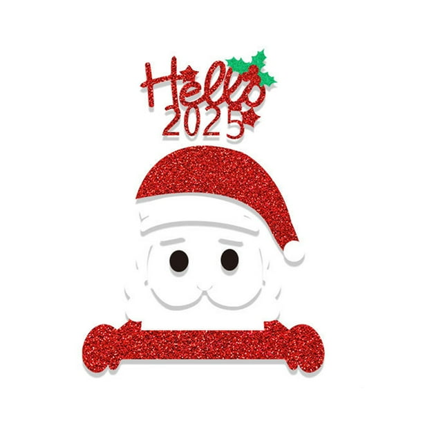 Pegatinas Para Puertas Merry Christmas Papá Noel Brillante Renos Árbol De Navidad Copos De Nieve Pegatinas Para Puertas Y Ventanas Para Las Fiestas De Navidad Decoración Para Neveras, Armarios Y Par