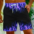 thumbnail image 2 of Midsumdr Mens Shorts 2025 Hawaiian Fashion Flame Printed Plus Size Shorts Summer Casual Drawsting Beach Shorts with Pockets, 2 of 7