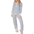 thumbnail image 1 of Doublju Women's Long Sleeve Henley Pajama Sleepwear 2 Pcs Set, 1 of 4