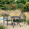 thumbnail image 6 of vidaXL Bistro Set Patio Table and Chair Bistro Table Outdoor Cast Aluminum, 6 of 51