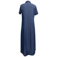 thumbnail image 4 of Frostluinai Women Summer Short Sleeve Loose Plain Maxi Dresses Denim Shirt Dress Casual Long Dresses,, 4 of 5