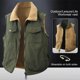 thumbnail image 1 of Ceisia Warm Reversible Men's Loose Fit Turn-Down Collar Corduroy Lamb Fleece Vest Gift, 1 of 9