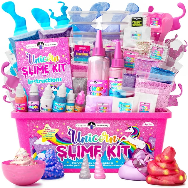 Unicornio de papelería original de Slime Kit para niñas de 10 a 12 años