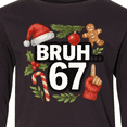 thumbnail image 4 of Inktastic Bruh 67 Christmas Holiday Cheer Long Sleeve Youth T-Shirt, 4 of 5