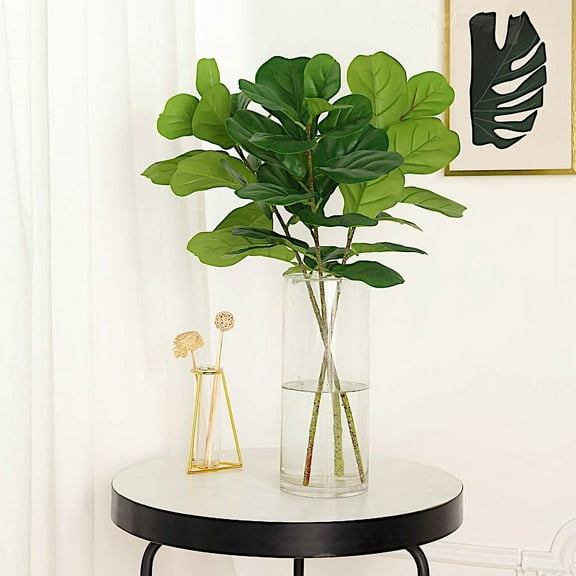 BalsaCircle 2 Green 25" Artificial Fiddle Leaves Sprays Faux Greenery Stems Party Decorations