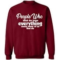 thumbnail image 2 of OXI Crewneck Sweatshirt - People Who Know Everything, Basic Casual Sweatshirts for Men's and Women Fleece Sweatshirt Long Sleeve - Cardinal Red X-Large, 2 of 2
