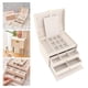 thumbnail image 3 of Caja de almacenamiento de joyas creativa de 3 capas, organizador de baratijas, regalo decorativo para Blanco A, 3 of 9