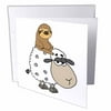 Funny Cool Sloth Riding Sheep Cartoon 1 Greeting Card with envelope gc-281334-5