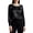 Black, variant on Pearls Beaded Satin Blouses for Women Silk Crewneck Long Sleeve Shirts Business Work Casual Solid Tops