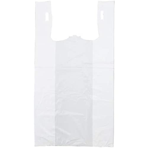 Plastic Bag-Standard White Plain T-Shirt Bag 11.5"x6.5"x21.5" 15 mic - 1000 bags/case