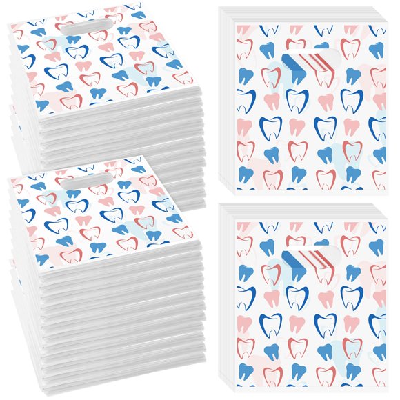 Colarr 400 Pcs Sacs Dentaires pour Soins aux Patients 9 x 8 Pouces Sacs de Marchandises en Plastique Sacs Dentaires pour Patients Cliniques Dentaires Cadeaux d'Encouragement pour Patients Souvenirs de Fête (Dentaire)