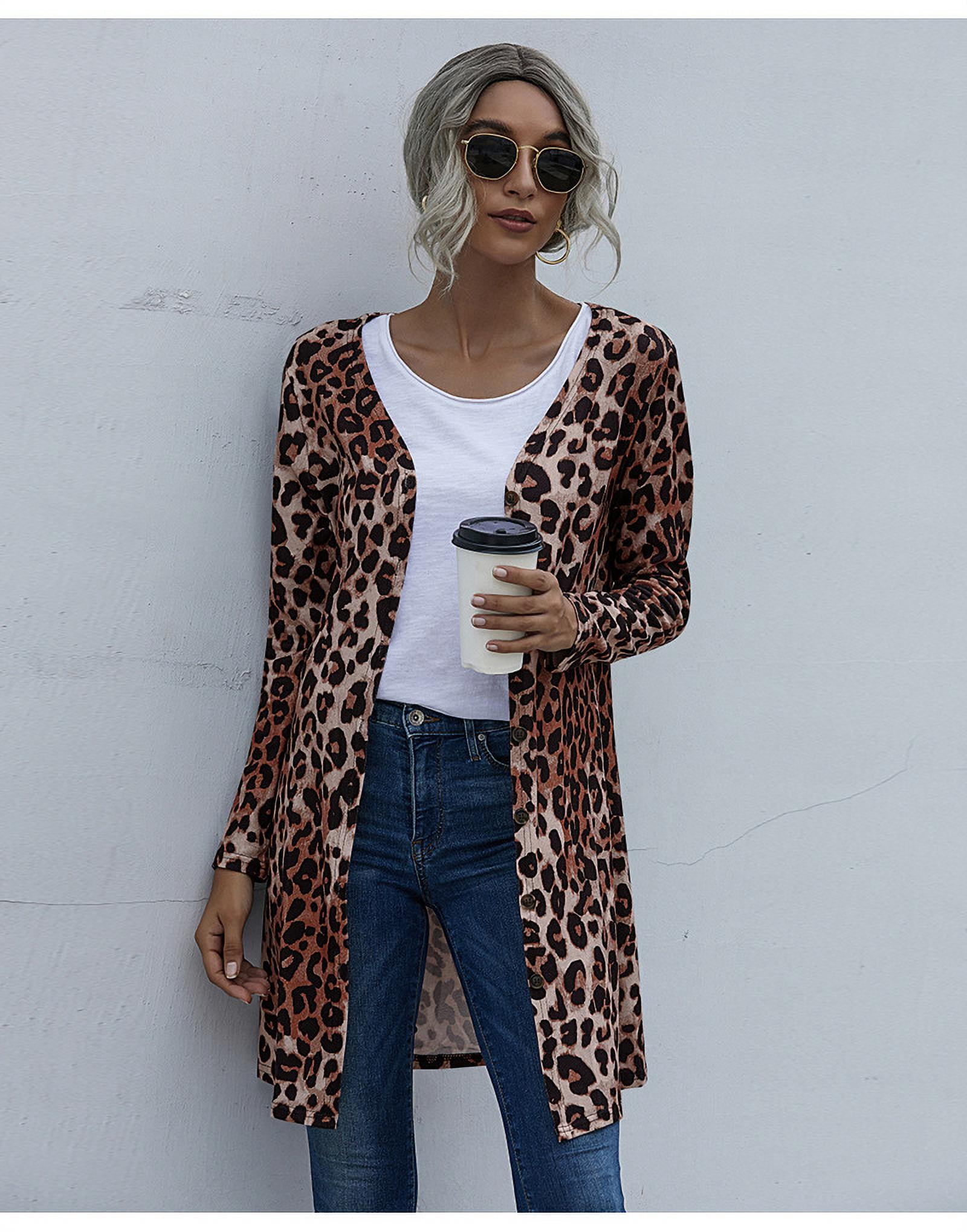 Women's Leopard Printed Cardigans Shirt 