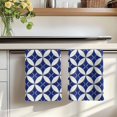 thumbnail image 7 of Retro Rhombus Kitchen Towels Set of 1, Morocco Abstract Geometric Art Navy Blue Absorbent Dish Towels for Kitchen, Microfiber Hand Towel, Quick Drying Tea Towel for Cleaning Decorative Dishcloths, 7 of 7