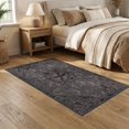 thumbnail image 2 of ODIKA 5'x7' Washable Area Rug Vintage Moth Butterfly Distressed Scrollwork Shaped Pink Gothic Flowing Dynamic for Dining Room, Under Table, Home Office, Non-Slip Chair-Friendly, 2 of 7