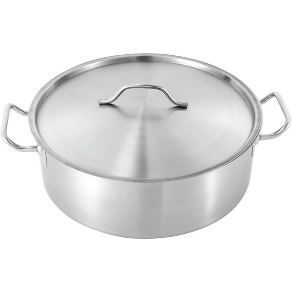 YANGLI 11-Quart Stainless Steel Stock Pot Heavy Duty with Lid and Handles, Soup Pot for Cooking Boiling Stewing Frying, Multi-Stove Compatible