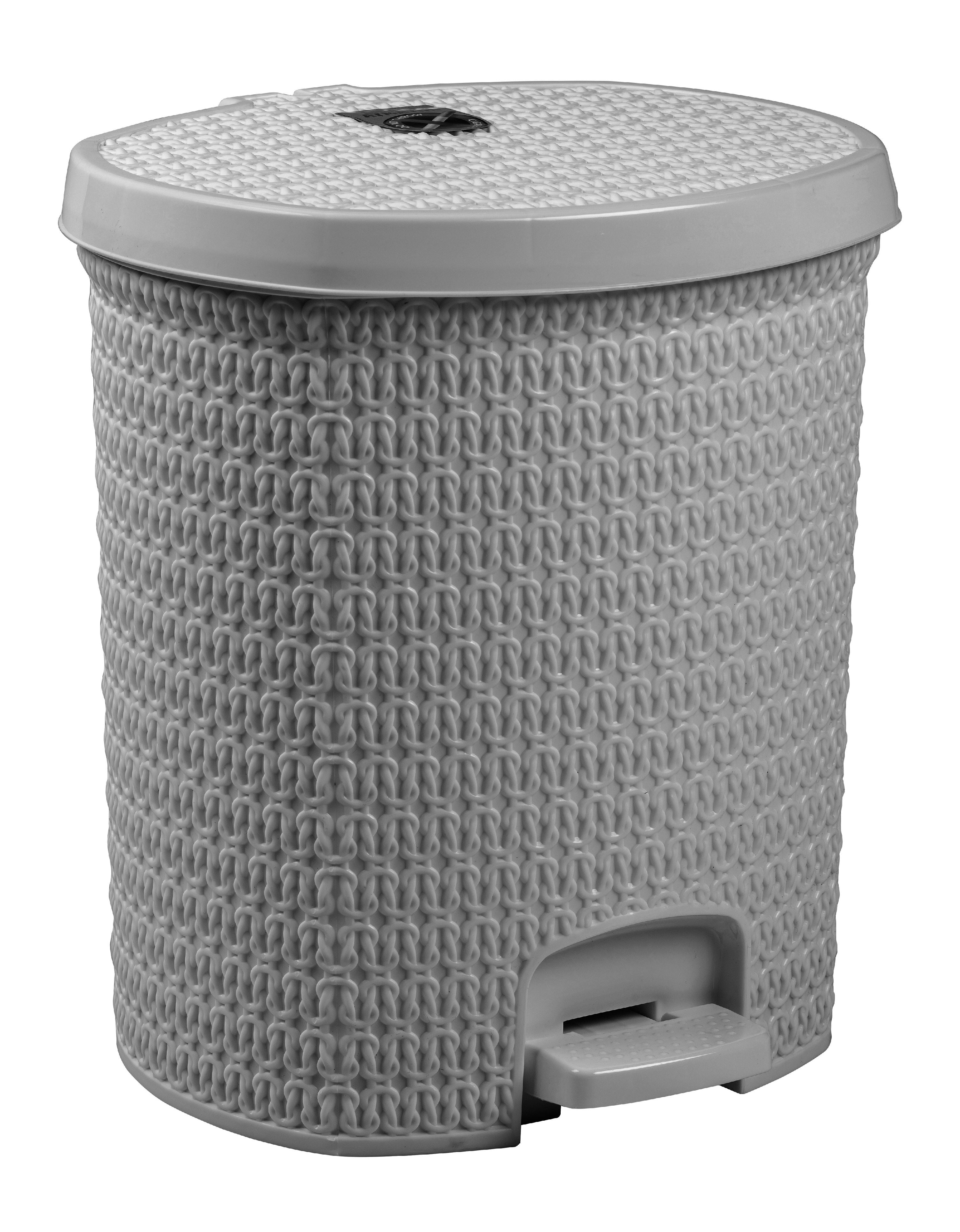 Storage Solutions Knit Design Pedaled Dustbin Grey